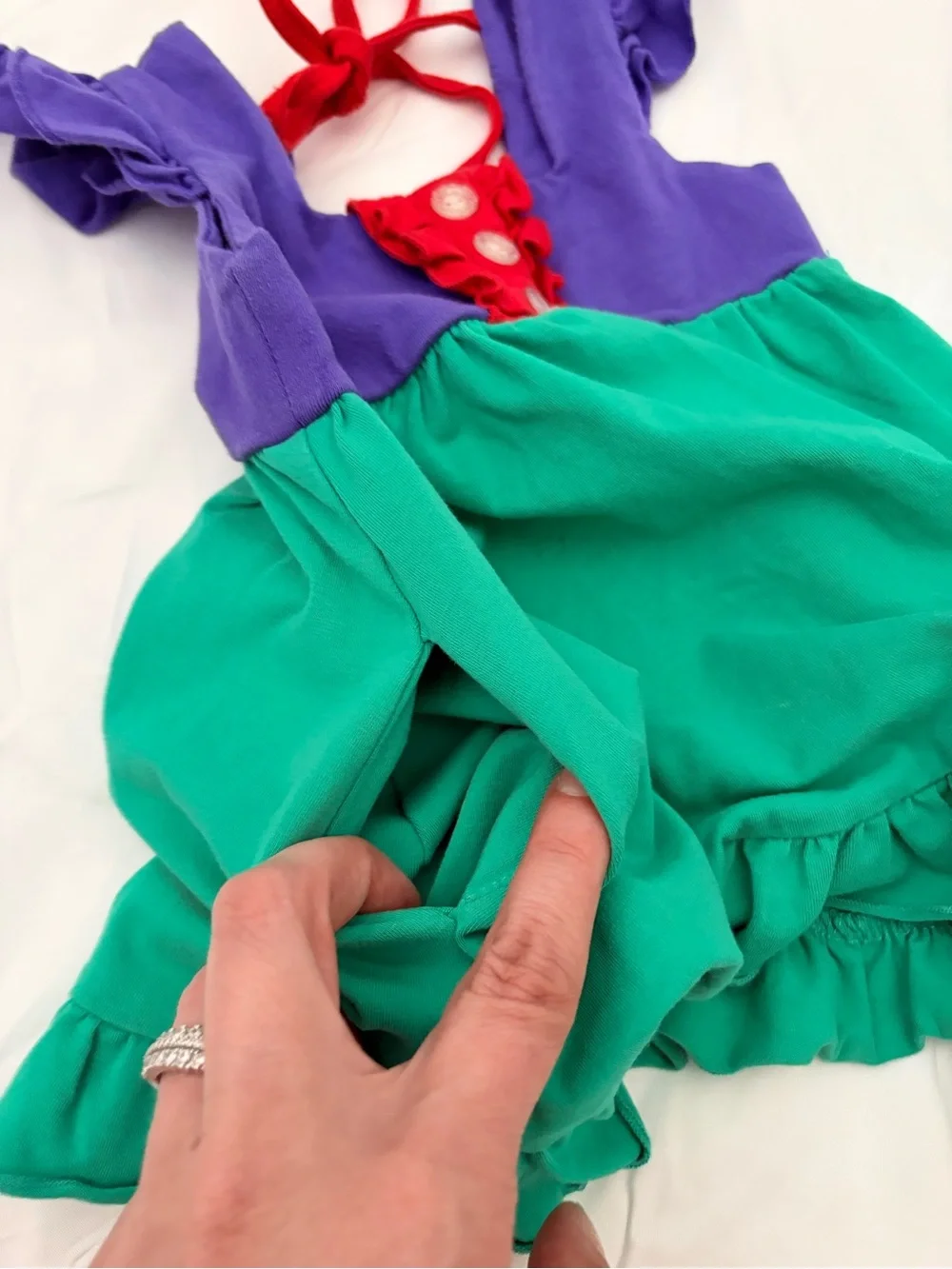 Madison Purple, Teal & Red Ruffle the little mermaid Costume Dress